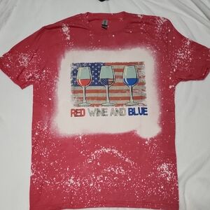 Gildan Red Wine and Blue Short Sleeve Tee